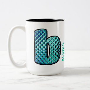 Monogramm - b zweifarbige tasse