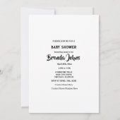 Monogramm Babydusche Rosa Niedlich einfach Einladung (Rückseite)