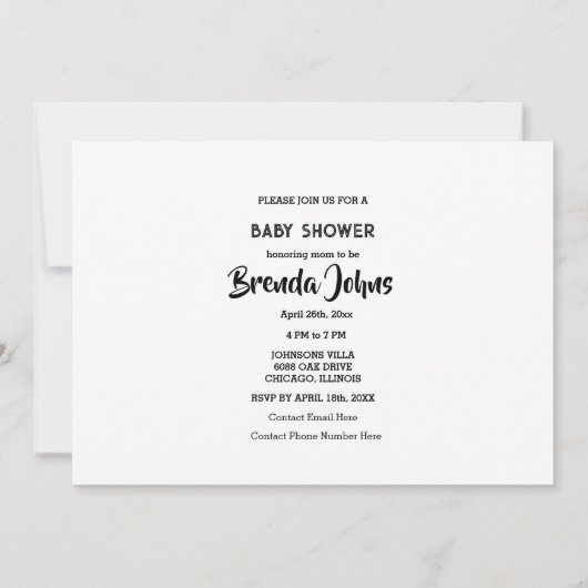 Monogramm Babydusche Rosa Niedlich Trendy Einladung (Rückseite)