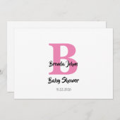 Monogramm Babydusche Rosa Niedlich Trendy Einladung