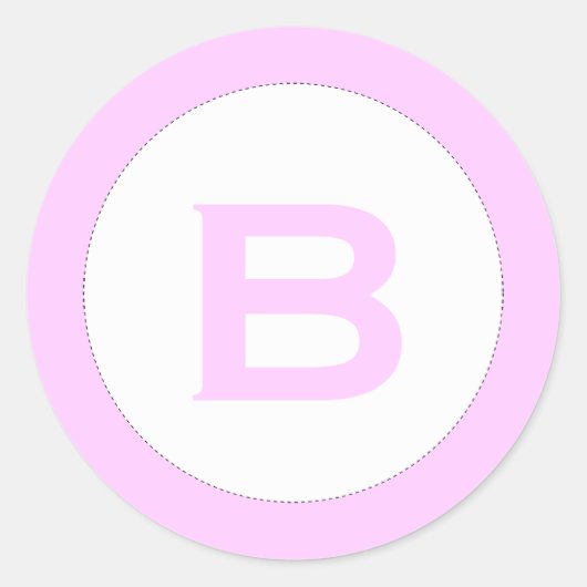 Monogramm Babydusche Umschlag Fertiger rosa Aufkle Runder Aufkleber (Vorderseite)