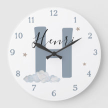 Monogramm-Babynamen-Anfangsbuchstabe-Wanduhr für d