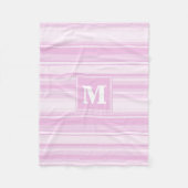 Monogramm-Babypinstreifen Fleecedecke (Vorderseite)