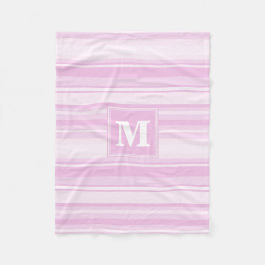 Monogramm-Babypinstreifen Fleecedecke (Vorderseite)