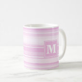 Monogramm-Babypinstreifen Kaffeetasse (VorderseiteRechts)