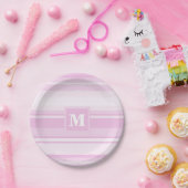 Monogramm-Babypinstreifen Pappteller (Party)