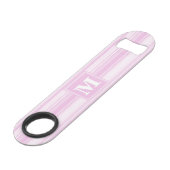 Monogramm-Babypinstreifen Speedflaschenöffner (Vorderseite Schrägansicht)