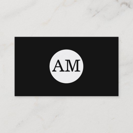 Monogramm-Babypulver des Serifentyp Weißer Kreis Visitenkarte (Vorderseite)