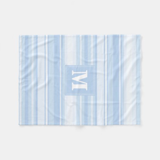 Monogramm Babystreifen Fleecedecke (Vorderseite (Horizontal))