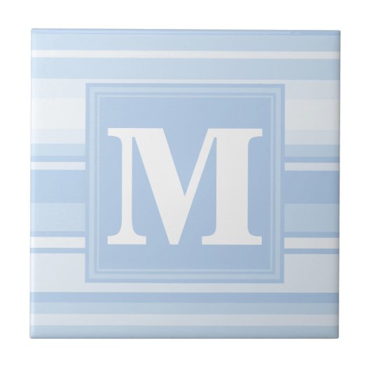 Monogramm Babystreifen Fliese (Vorderseite)