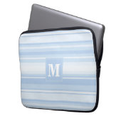 Monogramm Babystreifen Laptopschutzhülle (Vorderseite Links)
