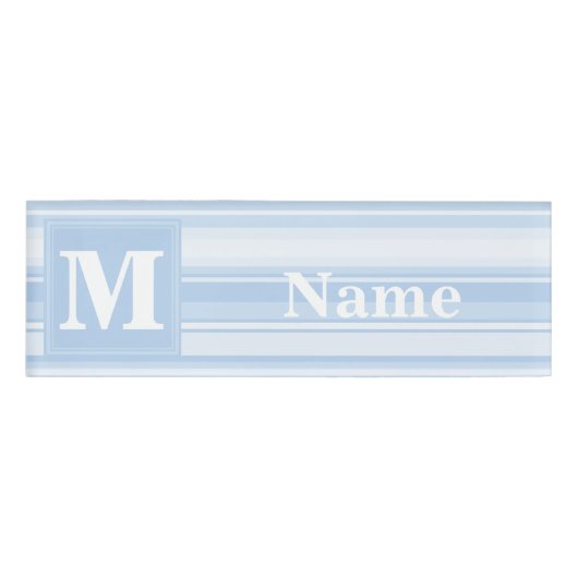 Monogramm Babystreifen Namenschild (Vorderseite)