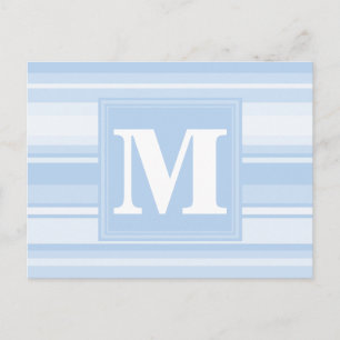 Monogramm Babystreifen Postkarte