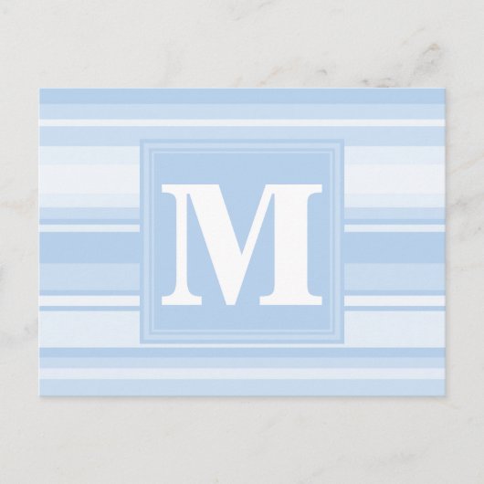 Monogramm Babystreifen Postkarte (Vorderseite)
