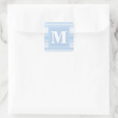 Monogramm Babystreifen Quadratischer Aufkleber (Tasche)