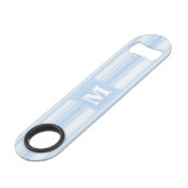 Monogramm Babystreifen Speed Flaschenöffner (Vorderseite Schrägansicht)