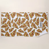 Monogramm-Badetuch des Pizza-Musters Strandtuch (Vorderseite)