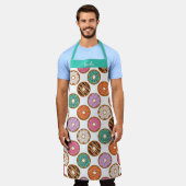 Monogramm Baker Donut-Muster Schürze (Getragen)