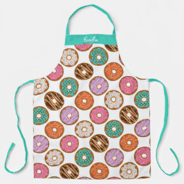 Monogramm Baker Donut-Muster Schürze