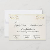 Monogramm & Band - Creme RSVP Karte (Rückseite)