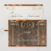 Monogramm & Band - Kupfer RSVP Karte (Vorne/Hinten)