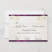 Monogramm & Band - Pflaume RSVP Karte (Rückseite)