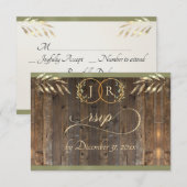 Monogramm & Band - Ssge RSVP Karte (Vorne/Hinten)