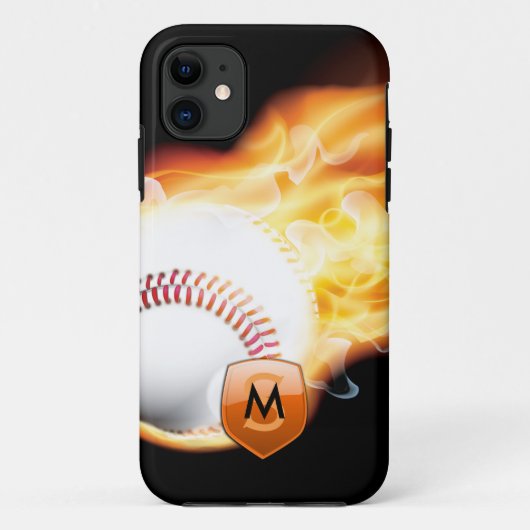 Monogramm Baseball Case-Mate iPhone Hülle (Rückseite)