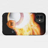 Monogramm Baseball Case-Mate iPhone Hülle (Rückseite (Horizontal))
