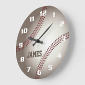 Monogramm Baseball Große Wanduhr (Winkel)
