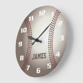Monogramm-Baseball Große Wanduhr (Winkel)