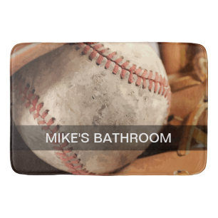 Monogramm Baseball Thema Badematte
