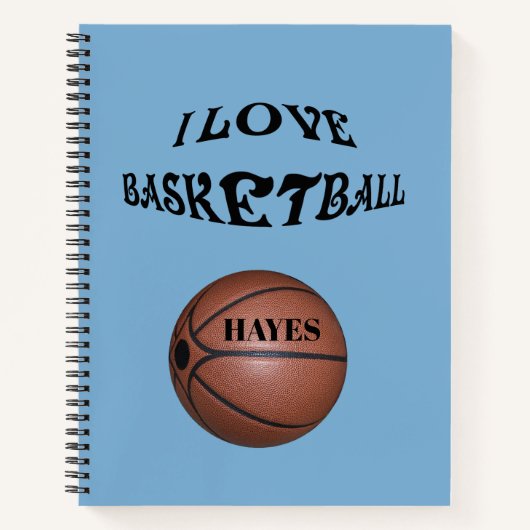 MONOGRAMM BASKETBALL* NOTEBOOK NOTIZBLOCK (Vorderseite)
