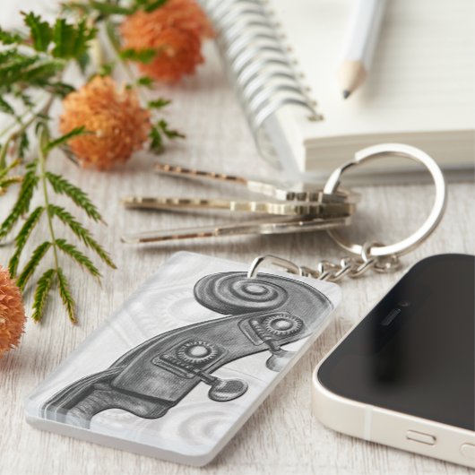 Monogramm-Bass-Spindelkasten im Schlüsselanhänger (Vorderseite rechts)