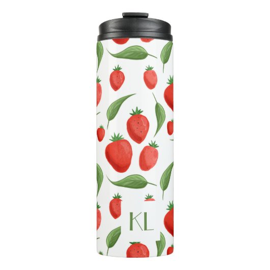 Monogramm Becher mit Erdbeerblatt-Muster (Vorderseite)