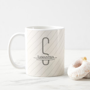 Monogramm Beige Graue Bezeichnung Kaffeetasse