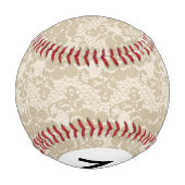 Monogramm Beige Spitze Baseball (Rückseite)