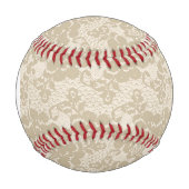 Monogramm Beige Spitze Baseball (Vorderseite)