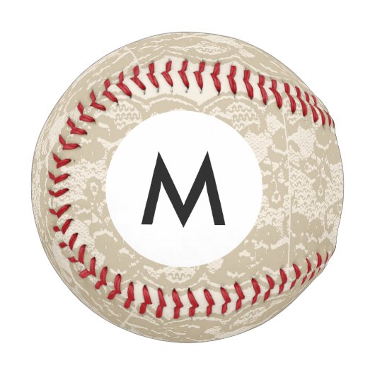 Monogramm Beige Spitze Baseball (Vorderseite Links)