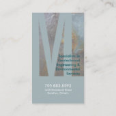 Monogramm-beige Türkis-Technik-Visitenkarte Visitenkarte (Rückseite)