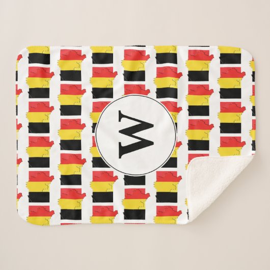Monogramm BELGIEN FLAG Sherpadecke (Vorderseite (Horizontal))