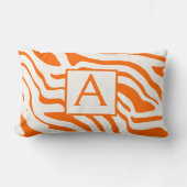 Monogramm beliebige Farbe und Off-White Zebra-Desi Lendenkissen (Vorderseite)