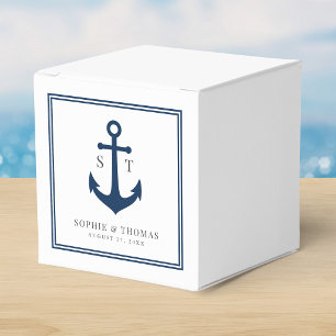 Monogramm benutzerdefinierte Grenze und Ankerfarbe Geschenkschachtel
