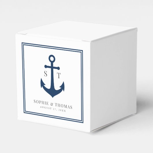 Monogramm benutzerdefinierte Grenze und Ankerfarbe Geschenkschachtel (Vorderseite)