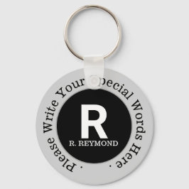 Monogramm & benutzerdefinierter Text auf nettem sc Schlüsselanhänger