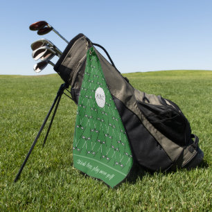 Monogramm benutzerdefinierter Text gemustert grün Golfhandtuch