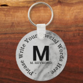 Monogramm + benutzerdefinierter Text zur Werbeakti Schlüsselanhänger (Vorderseite)