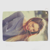 Monogramm benutzerdefiniertes Foto mit La Boca-Fil Golfhandtuch (Horizontal)