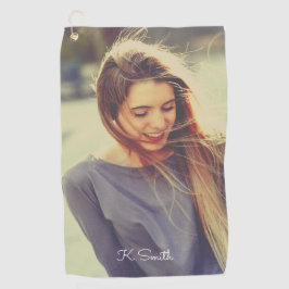 Monogramm benutzerdefiniertes Foto mit La Boca-Fil Golfhandtuch