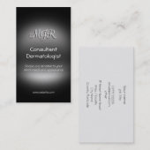 Monogramm, Berater Dermatologe, Metal-Look Visitenkarte (Vorne/Hinten)